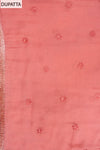 Gajari Mirror Sheet, Sequence, Threadwork & Floral Printed Crepe Unstitched Salwar Suit With Chiffon Dupatta