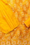 Sunshine Charm Mustard Cotton Unstitched Salwar Kameez With Cotton Dupatta