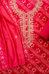 Grace Redefined Red Unstitched Cotton Salwar Kameez With Cotton Dupatta