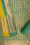 Mint Green Banarasi Woven Zari Khaddi Georgette Unstitched Salwar Suit With Georgette dupatta