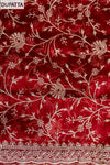 Heritage Heirloom Maroon Organza Unstitched Salwar Kameez With Organza Dupatta