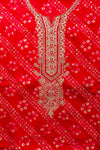 Grace Redefined Red Cotton Unstitched Salwar Kameez With Cotton Dupatta