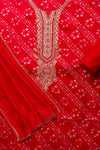 Grace Redefined Red Cotton Unstitched Salwar Kameez With Cotton Dupatta