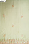 Soft Heritage Pista Shimmer Unstitched Salwar Suit With Organza Dupatta