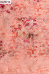 Graceful Flow Peach Georgette Unstitched Salwar Kameez With Georgette Floral Dupatta