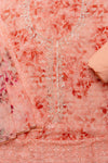 Graceful Flow Peach Georgette Unstitched Salwar Kameez With Georgette Floral Dupatta