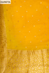 Mango Gold Banarasi Woven Zari Khaddi Georgette Unstitched Salwar Suit With Georgette dupatta