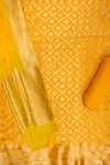 Mango Gold Banarasi Woven Zari Khaddi Georgette Unstitched Salwar Suit With Georgette dupatta