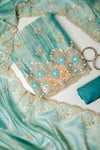 Royal Heritage Tea Green Crush Tissue Unstitched Salwar Suit With Tissue Dupatta