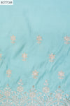 Tea-green Sequence, Zarkan & Zari Threadwork Crepe Unstitched Salwar Suit With Chiffon dupatta