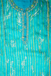 Effortless Glamour Rama Organza Unstitched Salwar Suit With Organza Dupatta
