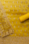 Shine Bright Mango Gold Organza Unstitched Salwar Kameez With Organza Dupatta