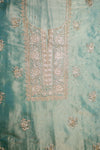 Pastel Majesty Mint Green Organza Unstitched Salwar Suit With Organza Dupatta
