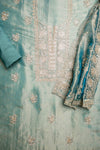 Pastel Majesty Mint Green Organza Unstitched Salwar Suit With Organza Dupatta
