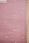 Delicate and Dreamy Mauve Crepe Unstitched Salwar Suit With Chiffon Dupatta