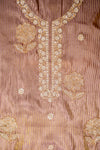 Delicate and Dreamy Mauve Crepe Unstitched Salwar Suit With Chiffon Dupatta