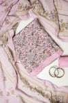 Delicate and Dreamy Mauve Crepe Unstitched Salwar Suit With Georgette Dupatta
