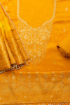 Sunshine Charm Mustard Georgette Unstitched Salwar Kameez With Crepe Dupatta