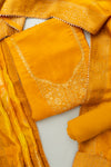 Sunshine Charm Mustard Georgette Unstitched Salwar Kameez With Crepe Dupatta