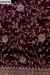 Deep Hues Wine Organza Unstitched  Salwar Kameez With Organza Dupatta