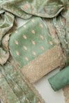 Gentle Tones Mint Green Unstitched Organza Salwar Kameez With Organza Dupatta