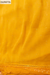 Sunshine Charm Mustard Unstitched Organza Salwar Kameez With Chiffon Dupatta