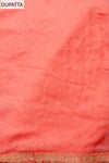 Graceful Flow Peach Unstitched Crepe Salwar Kameez With Chiffon Dupatta