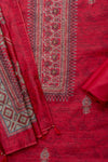 Step Into The Spotlight With Magenta Tussar Unstitched Salwar Kameez With Tussar Dupatta