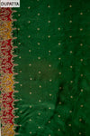 Regal Charm Bottle Green Organza Unstitched Salwar Suit With Organza Dupatta