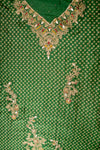 Regal Charm Bottle Green Organza Unstitched Salwar Suit With Organza Dupatta