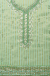 Royal Heritage Tea-green Organza Unstitched Salwar Kameez With Organza Floral Dupatta