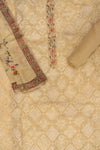 Pista Sequence, Zarkan & Threadwork Georgette Unstitched Salwar Suit With Crepe dupatta