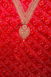 Grace Redefined Red Unstitched Cotton Salwar Kameez With Cotton Dupatta