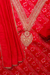 Grace Redefined Red Unstitched Cotton Salwar Kameez With Cotton Dupatta