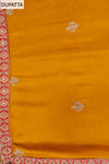 Gajari Must Sequence, Zarkan & Threadwork Chinon Unstitched Salwar Suit With Chinon dupatta