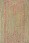 Pista Sequence, Zarkan & Threadwork Crepe Unstitched Salwar Suit With Chinon dupatta