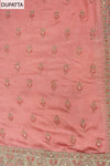 Pista Sequence, Zarkan & Threadwork Crepe Unstitched Salwar Suit With Chinon dupatta