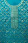 Mesmerizing Charm Dark Firozi Unstitched Cotton Salwar Kameez With Cotton Dupatta