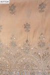 Off White Sequence, Zarkan & Zari Threadwork Crepe Unstitched Salwar Suit With Chiffon dupatta