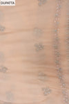 Off White Sequence, Zarkan & Zari Threadwork Crepe Unstitched Salwar Suit With Chiffon dupatta