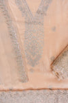 Off White Sequence, Zarkan & Zari Threadwork Crepe Unstitched Salwar Suit With Chiffon dupatta