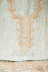 Draped in Elegance Grey Organza Unstitched Salwar Suit With Organza Dupatta