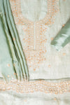 Draped in Elegance Grey Organza Unstitched Salwar Suit With Organza Dupatta