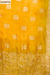 Mango Gold Woven Zari Cotton Unstitched Salwar Suit With Cotton Dupatta