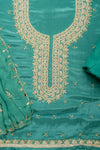 Breathe In Elegance With Mint Green Crepe Unstitched Salwar Kameez With Chiffon Dupatta