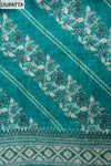 Soft Hues Rama Tussar Unstitched Salwar Kameez With Tussar Dupatta