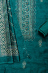 Soft Hues Rama Tussar Unstitched Salwar Kameez With Tussar Dupatta