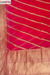Gajari Banarasi Woven Zari Khaddi Georgette Unstitched Salwar Suit With Georgette dupatta