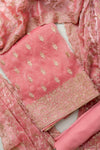 Glow Different Gajari Organza Unstitched Salwar Kameez With Organza Dupatta