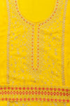 Radiate Glamour Lemon Gold Crepe Unstitched Salwar Kameez With Chiffon Dupatta
